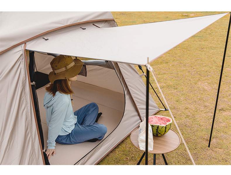 Cheap Goat Tents Outdoor Automatic Tent 150D Oxford Cloth Portable 3 4 Persons Fast Build Camping Tent With Door Awning Tarp   